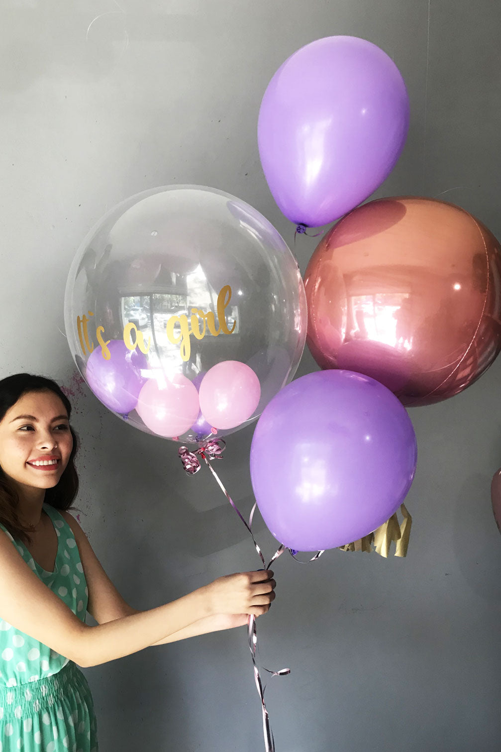 Pink - Bouquet de globos con frase personalizada