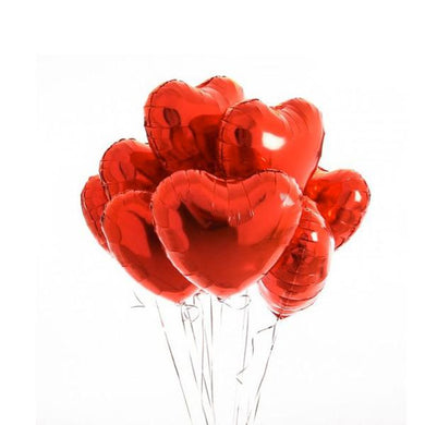 Bouquet de 8 globos de corazón metálicos